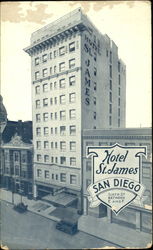 Hotel St. James, San Diego Postcard