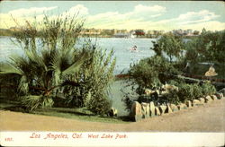 Los Angeles, Cal. West Lake Park Postcard