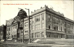 New High School, Battle Creek, Mich Postcard