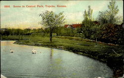 2205. Scene in Central Park, Topeka, Kansas Postcard Postcard