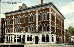 Adrian State Savings Bank Building Postcard