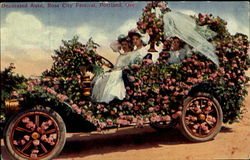 Decorated Auto, Rose City Festival Portland, OR Postcard Postcard