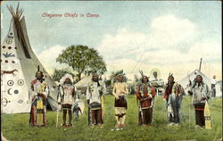 Cheyenne Chiefs in Camp Native Americana Postcard Postcard