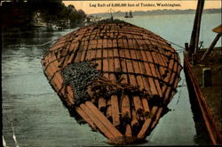 Log Raft of 8,00,000 feet of Timber Postcard