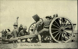 Artillery in Action World War I Postcard Postcard