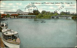 Field Museum and Wooded Island, Jackson Park Chicago, IL Postcard Postcard