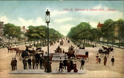 35th St. Entrance to GRand Blvd. Chicago Postcard