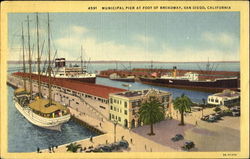 Municipal Pier San Diego California Postcard Postcard