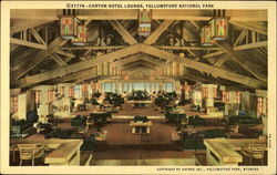 Canyon Hotel Lounge, Yellowstone National Park Wyoming Postcard Postcard