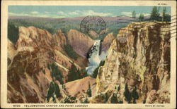 Yellowstone Canyon and point lookout Postcard