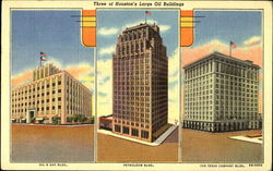 Three of Houston's Large Oil Buildings Texas Postcard Postcard