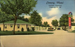 Canary Motel Highways 81-40 Salina, KS Postcard Postcard