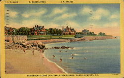 Residences along cliff walk from Belmont Beach Postcard