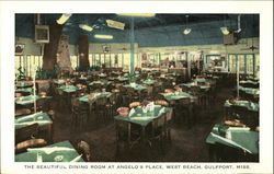 The Beautiful Dining Room at Angelo's Place, West Beach Gulfport, MS Postcard Postcard