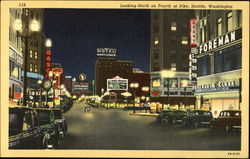 Looking North on Fourth at Pike Seattle, WA Postcard Postcard