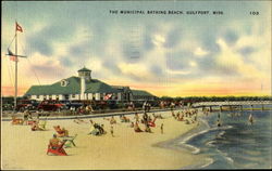 The Municipal Bathing Beach Gulfport, MS Postcard Postcard