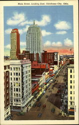 Main Street, Looking East Oklahoma City, OK Postcard Postcard