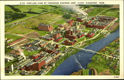 Airplane View of Tennessee Eastman Corp. Plant Postcard