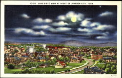 Bird's-eye view at night of Johnson City, Tenn Tennessee Postcard Postcard