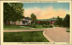 Sunrise scene of hospital group and doctos' quarters. U.S. Veterans' Administration Facility Johnson City, TN Postcard Postcard