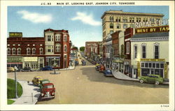 Main St. Looking East, Johnson City, Tennessee Postcard