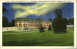 Night-Time Scene at U.S. Veterans' Administration Facility Johnson City, TN Postcard Postcard