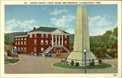 Carter County Court House and Monument Elizabethton, TN Postcard Postcard