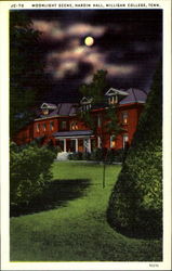 Moonlight Scene, Hardin Hall, Milligan College Postcard