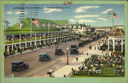 Listening to the Music at Hampton Beach, N. H New Hampshire Postcard Postcard