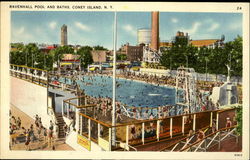 Ravenhall Pool and Baths Coney Island, NY Postcard Postcard