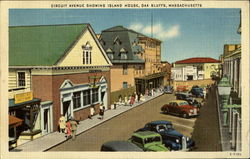 Circuit Avenue showing Island House, Oak Bluffs, Massachusetts Postcard Postcard