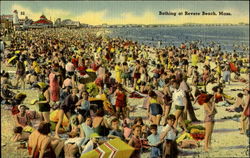 Bathing at Revere Beach, Mass Massachusetts Postcard Postcard