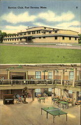 Service Club, Fort Devens, Mass Postcard