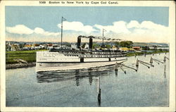 Boston to New York by Cape Code Canal Postcard