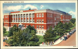 High School Brockton, MA Postcard Postcard