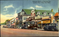 Business District at Buzzards Bay, Looking West, Cape Cod, Mass Massachusetts Postcard Postcard