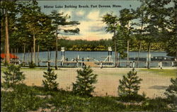 Mirror Lake Bathing Beach Fort Devens, MA Postcard Postcard