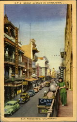 S. F. 4 Grant Avenue in Chinatown San Francisco, CA Postcard Postcard