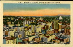 A Section of Seattle's Shopping and Business District Postcard