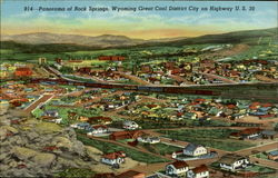 Panorama of Rock Springs Wyoming Postcard Postcard