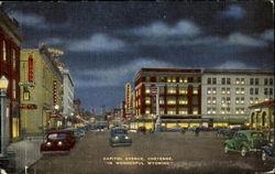 Capitol Avenue, Cheyenne, "In Wonderful Wyoming" Postcard