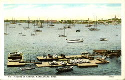 Yachts In Harbor Postcard