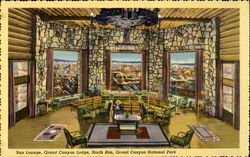 Sun Lounge, Grand Canyon Lodge, North Rim, Grand Canyon National Park Postcard