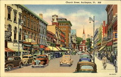 Church Street Burlington, VT Postcard Postcard