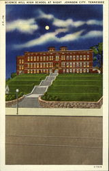 Science Hill High School at Night, Johnson City, Tennessee Postcard Postcard