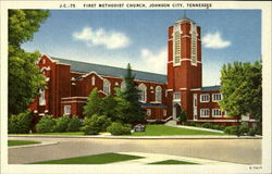 The First Methodist Church Johnson City, TN Postcard Postcard