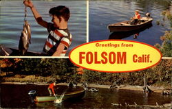 Greetings from Folsom, Calif Postcard