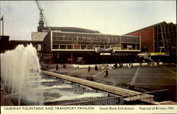 FairwayFountains and Transport Pavilion South Bank Exhibition Festival of Britain 1951 England Postcard Postcard