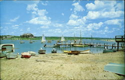 Beach and Sail Boats Postcard