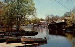 Boat Landing at Belgrade Lakes, Main Maine Postcard Postcard